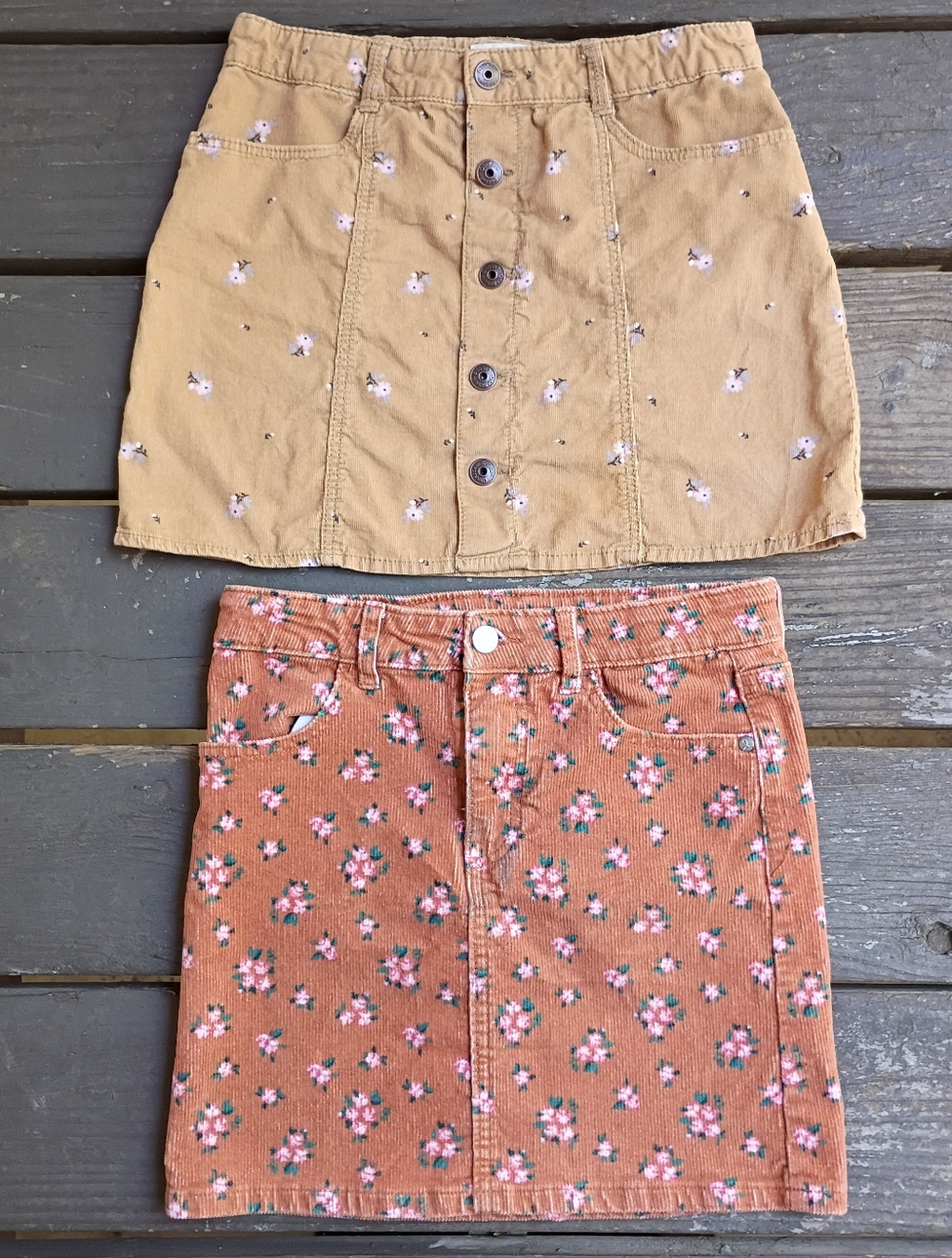 2 Corduroy Cotton Skirts Girls Size 10-12